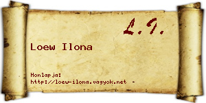 Loew Ilona névjegykártya